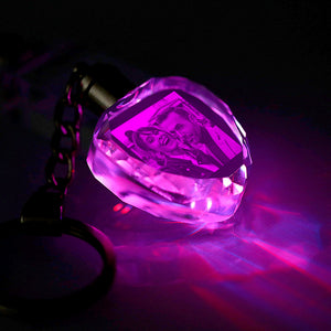 Custom 3D Keychain Crystal Heart Shape Photo Keychain