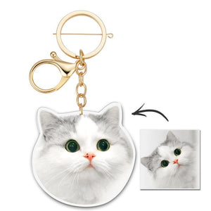 Personalized  Photo Keychain Unique Design Custom Gift Cute Pet Photo Keyring