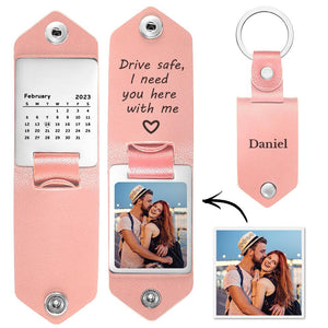 Drive Safe Keychain Gifts for Lover Calendar Keychain Photo Gifts - photomoonlamp