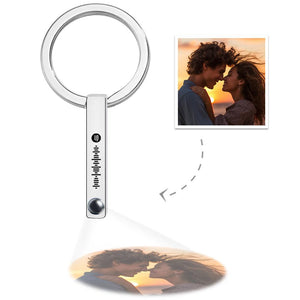 Personalized Photo Projection Keychain Custom Scannable Spotify Code Keychain Memorial Song Gift - photomoonlamp