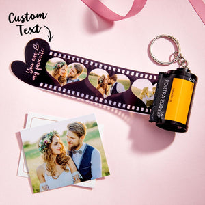 Custom Engraved Photo Film Keychain Camera Roll Creative Heart Gifts - photomoonlamp