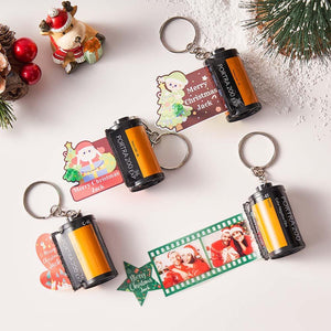 Custom Photo Film Roll Keychain with Pictures Camera Keychain Christmas Day Gift - photomoonlamp