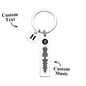 Scannable Spotify Code Keychain With Engraved Circle Pendant Custom Music Song Keychain Gift - photomoonlamp