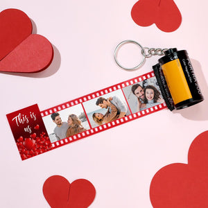 Custom Photo Film Roll Keychain This Is Us Theme Love Heart Camera Keychain Valentine's Day Gift - photomoonlamp