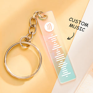 Custom Scannable Spotify Code Keychain Transparent Gradient Color  Acrylic Keychain Creative Gift - photomoonlamp