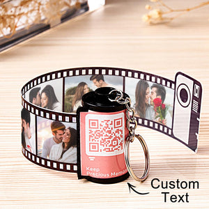 Scannable QR Code Colorful Shell Film Roll Keychain With Your Photo Camera Keychain Valentine's Day Gift - photomoonlamp