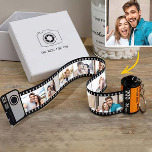 Anniversary Gifts Custom Camera Film Roll Keychain Photo Gift for Boyfriend