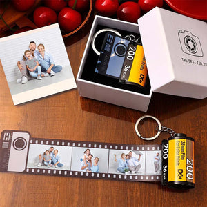 1st Anniversary Gifts for Her Personalized Film Album Roll Keychain with Pictures Customized Photo Keyring
