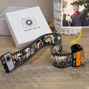 Custom Film Roll Keychain Personalized Photo Keyring Camera Picture Gifts for Him