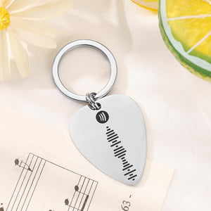 Scannable Custom Spotify Code Guitar Pick Keychain customizable Music Song Keychain Best Gift for Him