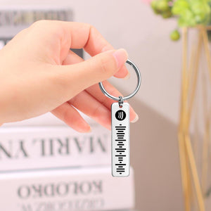 Scannable Music Spotify Code Keychain Custom Music Song Stainless Steel Keychain Silver