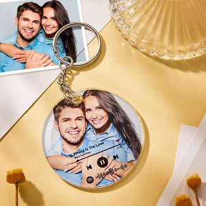 Scannable Spotify Code Keychain Custom Photo Keychain Gifts for Couple