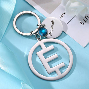 Custom Engraved Keychain Initial Letter Stainless Steel Keychain Gift