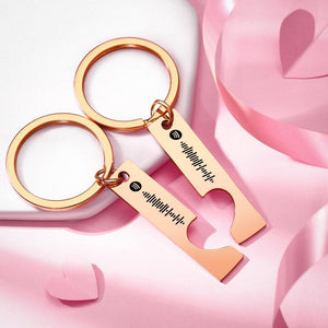 Custom Spotify Code Keychain Heart Shaped Couple Keychain Gifts for Love