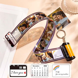 Birthday Gifts for Her Custom Camera Roll Calendar Keychain Personalized Film Keyring
