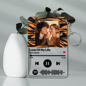 Custom Scannable Spotify Code Keychains Acrylic Music Animal Texture Style Gifts - photomoonlamp