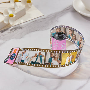15 Pics Custom Film Roll Keychain Personalized Multiphoto Camera Keychain for Couples - photomoonlamp