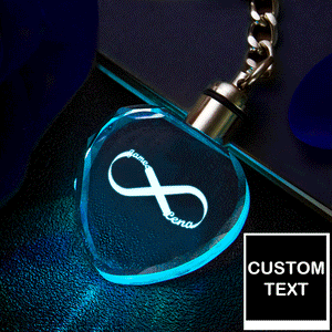 Custom Heart Crystal Keychain Keepsake Personalized Name Sign Light Infinity Love
