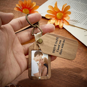 Personalized Photo Keychain Magnetic Engraved Keychain Valentine's Day Gifts for Him - photomoonlamp
