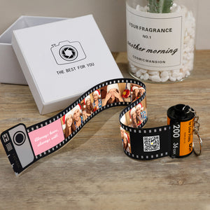 Anniversary Gifts Custom Camera Film Roll Keychain Canada with Name and Text Gifts for Grilfriend