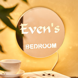 Custom Name Round Mirror Light Personalized LED Exquisite Home Gifts - photomoonlamp
