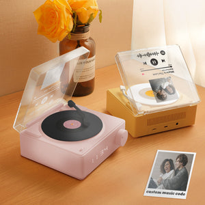 Personalized Photo Spotify Code Bluetooth Speaker Retro Alarm Clock For Music Lovers - photomoonlamp