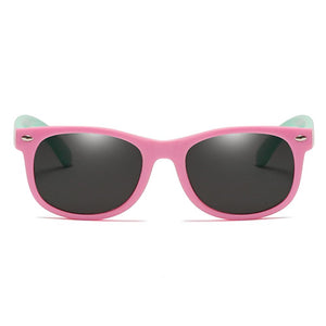Rainbow - (Age 3-12)Kids UV400 Protective Polarized Sunglasses-Pink&Light green - photomoonlamp