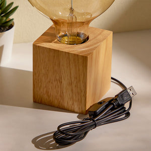 Square Log USB Lamp Holder - photomoonlamp