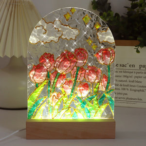 DIY Painting Night Light Set Water Wave Transparent Acrylic Drawing Board Lamp - photomoonlamp