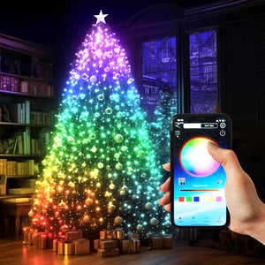 RGB Lights App Controlled Bluetooth Music Twinkle Multicolor USB String Lights For Christmas - photomoonlamp
