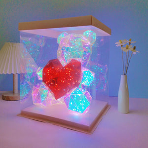 9.84 in (25cm) Galaxy LED Bear Gift Box - photomoonlamp