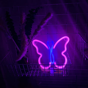 Neon Signs LED Night Light Red Neon BAR Sign Butterfly Gift For Kids