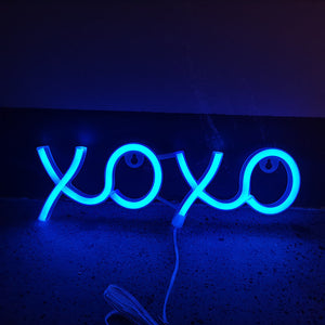 Neon Signs LED Night Light Red Neon BAR Sign XOXO Gift For Kids