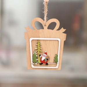 Christmas Decorations Wooden Christmas Laser Hollow Christmas Tree Pendant