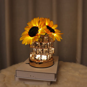 Romantic Sunflower Night Light Cube Flower Lamp Home Decor Gifts - photomoonlamp