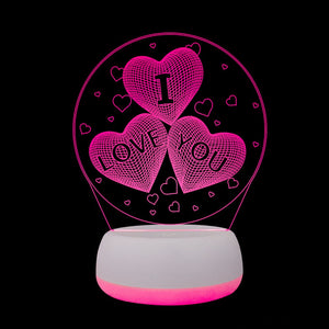 3D LED Night Light Heart Shape Lamp Home Decoration Gift for Lover
