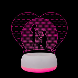 3D Love Heart Lamp Night Light Desk Decor Gift for Lover