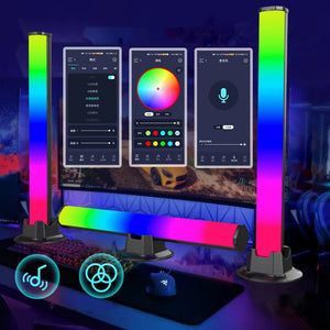 Bluetooth Pickup Light Voice-activated Creative RGB Sensor Light LED Music USB Desktop Two Atmosphere Light Bar