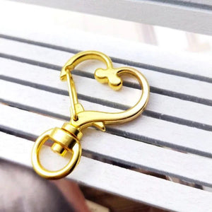 Heart-Shaped Swivel Snap Hook Keychain Metal Spring Snap Keychain Hook Lobster Clasp Key Ring - photomoonlamp