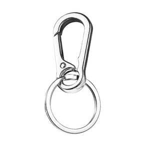 Carabiner Clip Keyring Stainless Steel Keychain with Snap Hook Quick Release Key Ring - photomoonlamp
