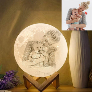 Moon Lamp Personalized Photo Gift For Mom 3D Printed Picture Light Moon Painting Light