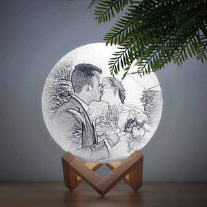 Personalized 3D Printed Photo Moon Lamp, Engraved Lamp(10CM-20CM)