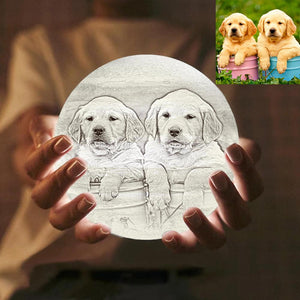 Custom Cute Pet 3D Printed Jupiter Lamp Personalized Gift - Touch Two Colors (10-20cm)