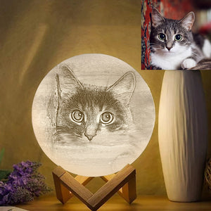 Personalized Lovely Pet 3D Printed Jupiter Lamp - Touch Three Colors (10-20cm)