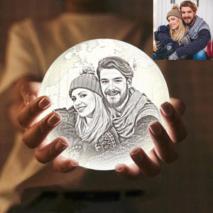 Sweet Lover Photo Engraved 3D Printing Earth Light, Lamp Earth - Remote Control Sixteen Colors (10-20cm)