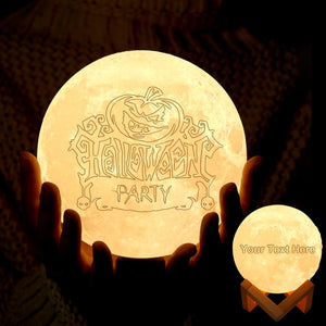 Halloween Party Lamp Custom Lamp with Your Text 3D Printed Lamp 2 Colors