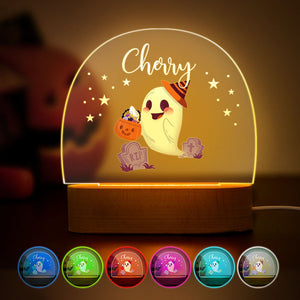 Personalized Halloween Night Light For Baby Custom Name Baby Room Decor Lamp - photomoonlamp