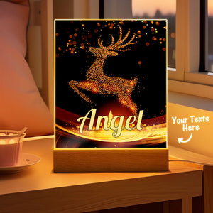 Christmas Gifts Custom Christmas Elk Night Light with Photo Personalized Night Lamp With Text - photomoonlamp