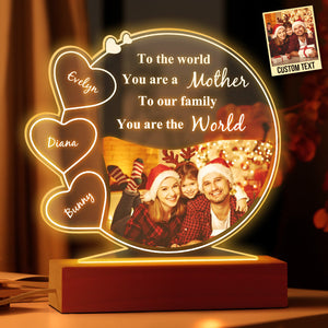 Custom Photo and Names Acrylic Plaque Lamp Gifts for Mom - photomoonlamp