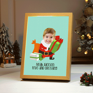 Personalised Baby's First Christmas Photo Lamp Custom Photo Light Christmas Gift - photomoonlamp
